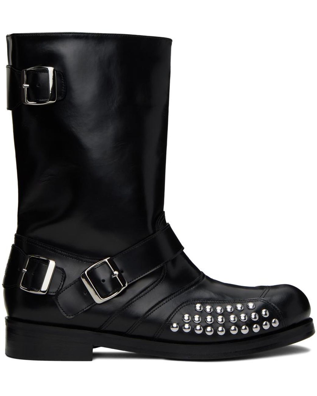 STEFAN COOKE Stud Panel Boots in Black for Men | Lyst UK