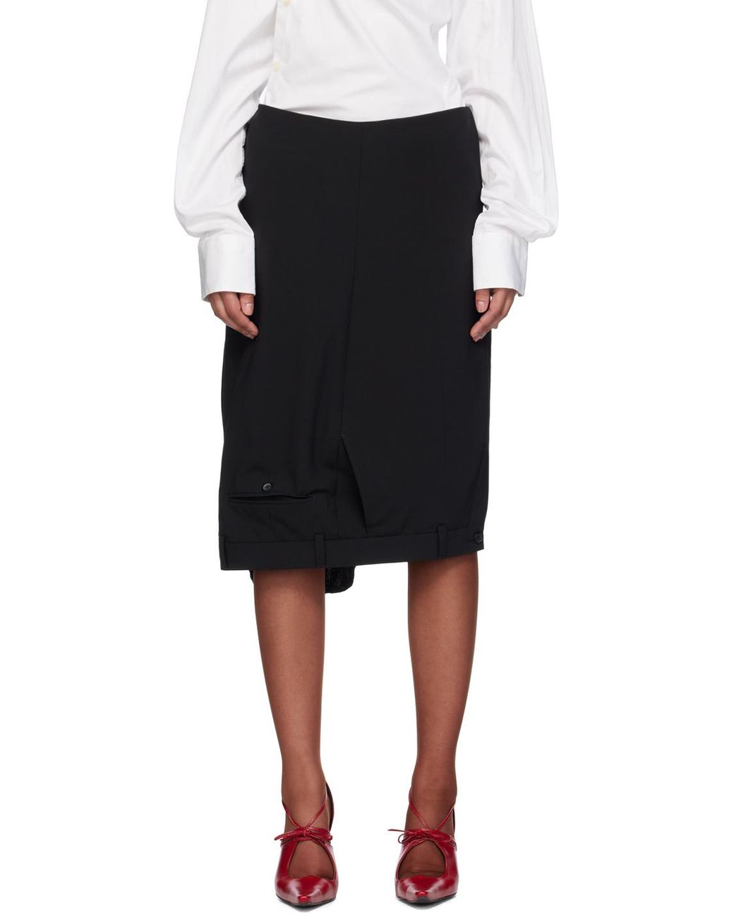 【関税込み】HODAKOVA Upside Down Trouser ミディアムスカート HODAKOVA ブラック Upside Down Trouser ミディアムスカート