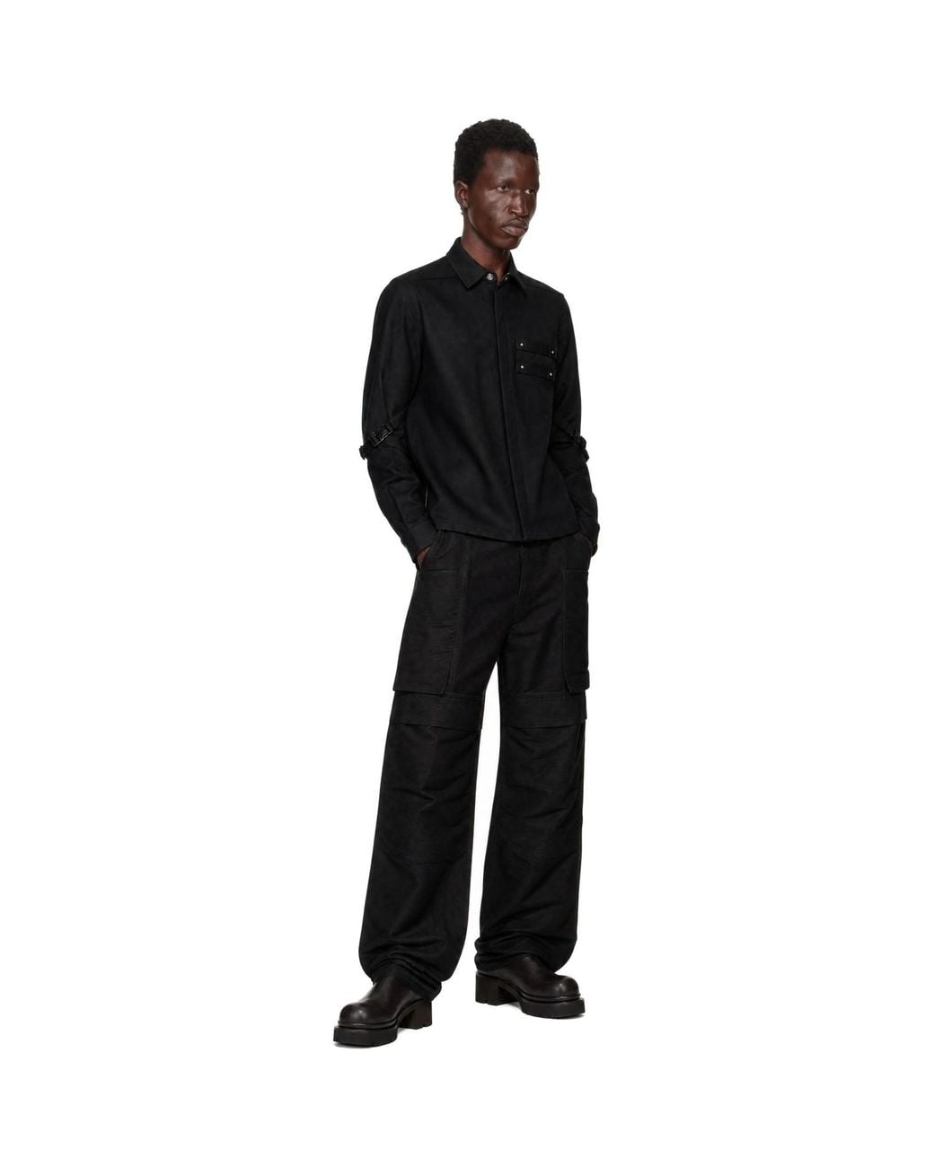 Rick Owens Black Tower Bonotto Whipcord Rowland Shirt for men