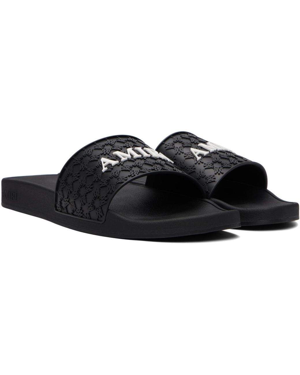 Amiri Black Ma Quad Pool Slides for men