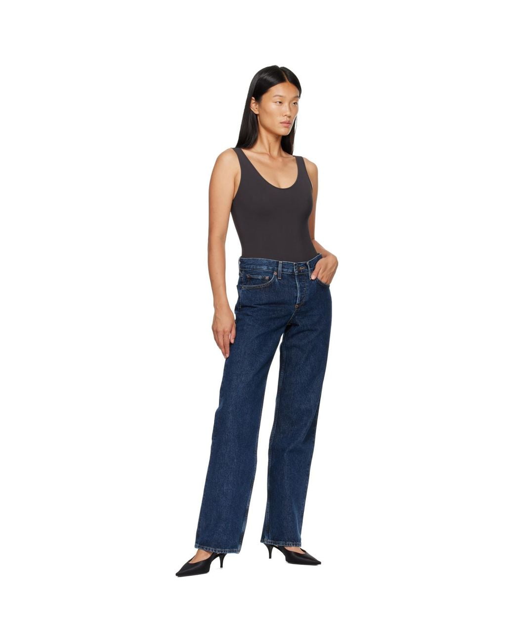 Agolde Blue Low Rise Loose Jeans