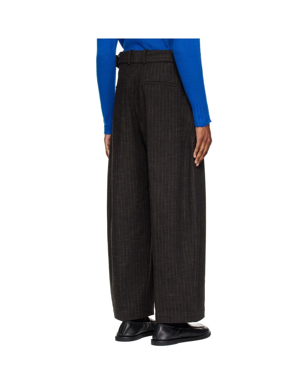 Studio Nicholson Blue Khaki Vital Belted Trousers for men