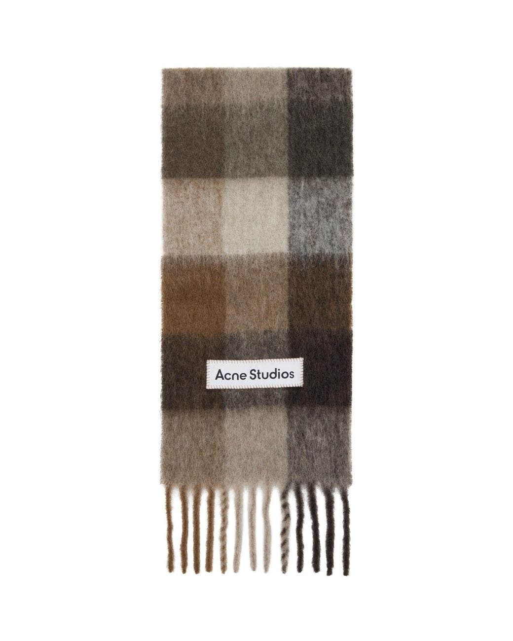 Acne Black Mohair Checked Scarf
