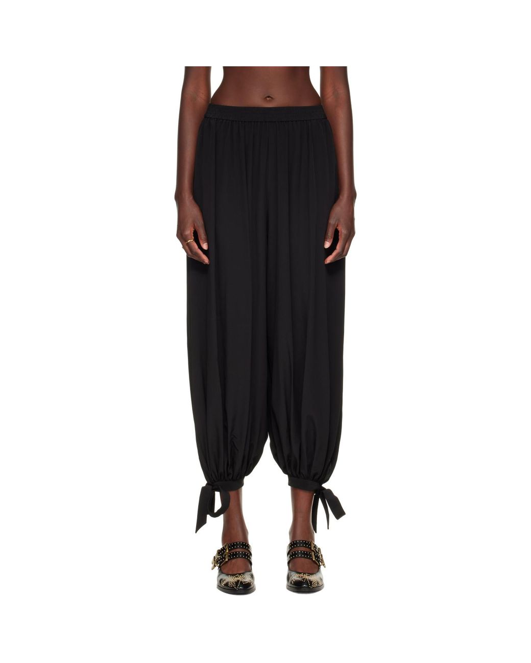Chloé Black Fluid Pleated Trousers