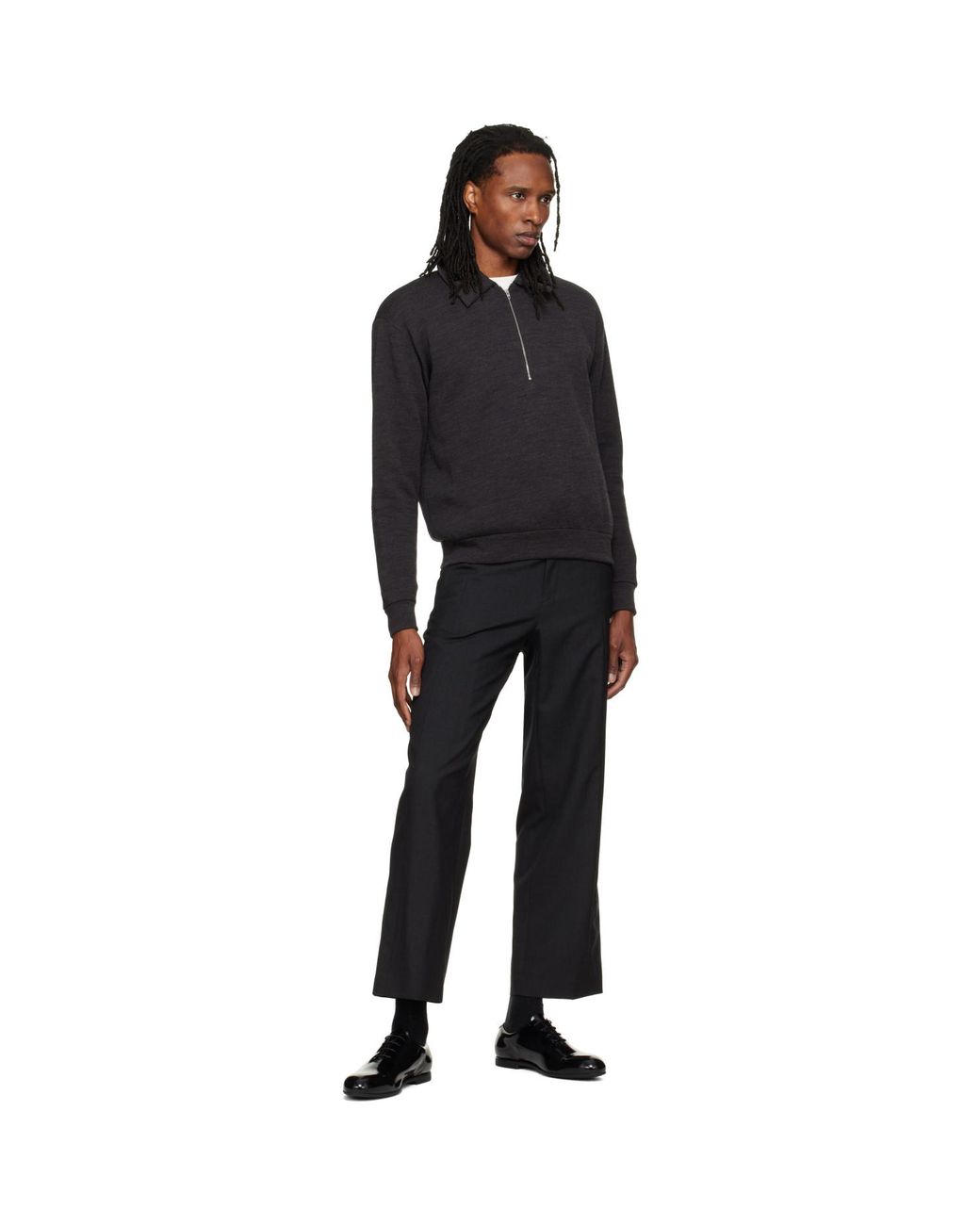 Jil Sander Black Cotton Blend Polo for men
