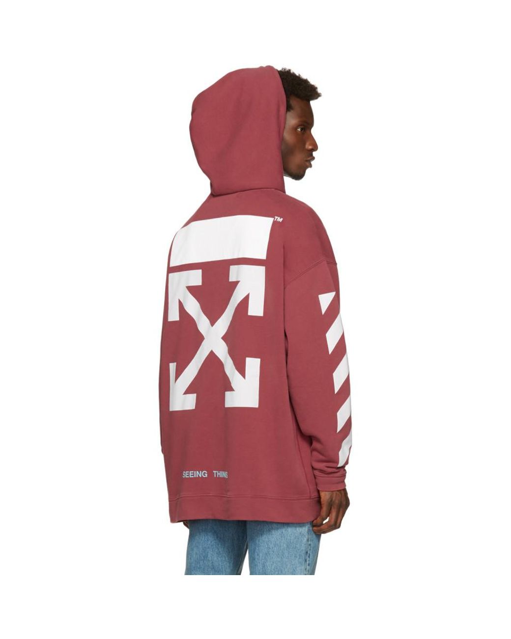 Pull a capuche rouge Diagonal Arrows Over Off-White c/o Virgil Abloh pour  homme en coloris Rouge | Lyst