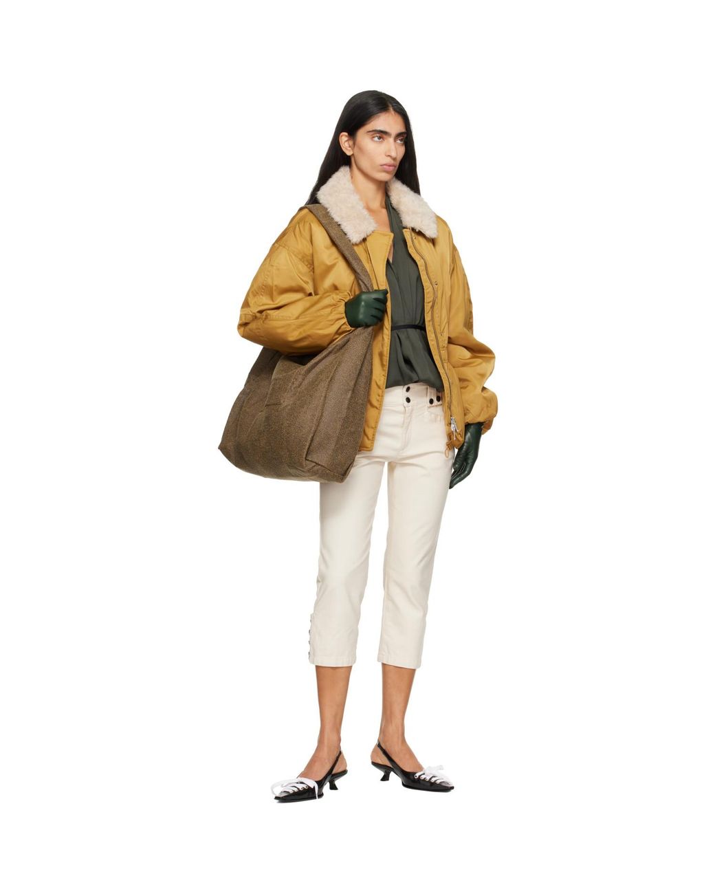 R13 Metallic Khaki Easy Tote
