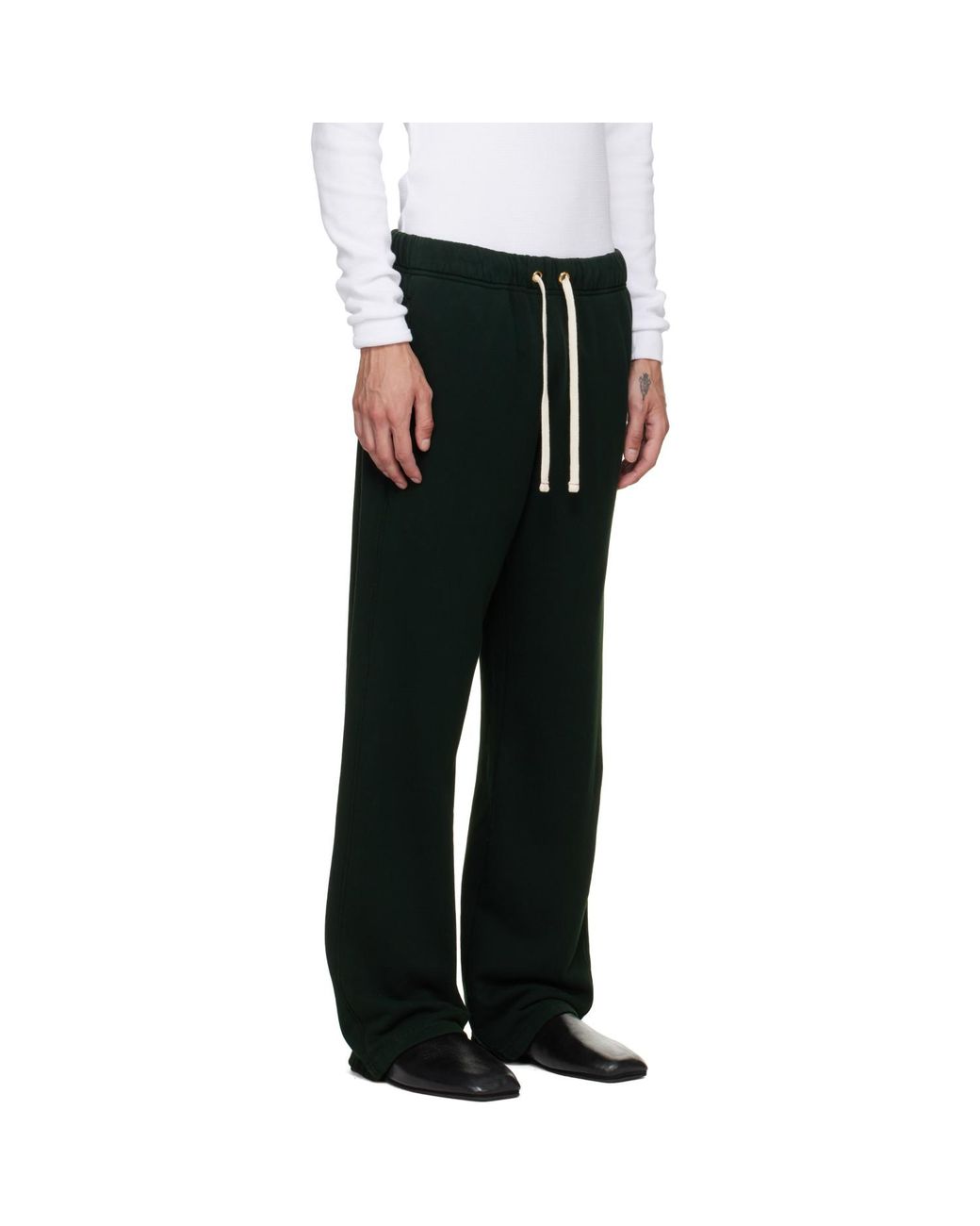 Les Tien Black French Terry Classic Sweatpants for men