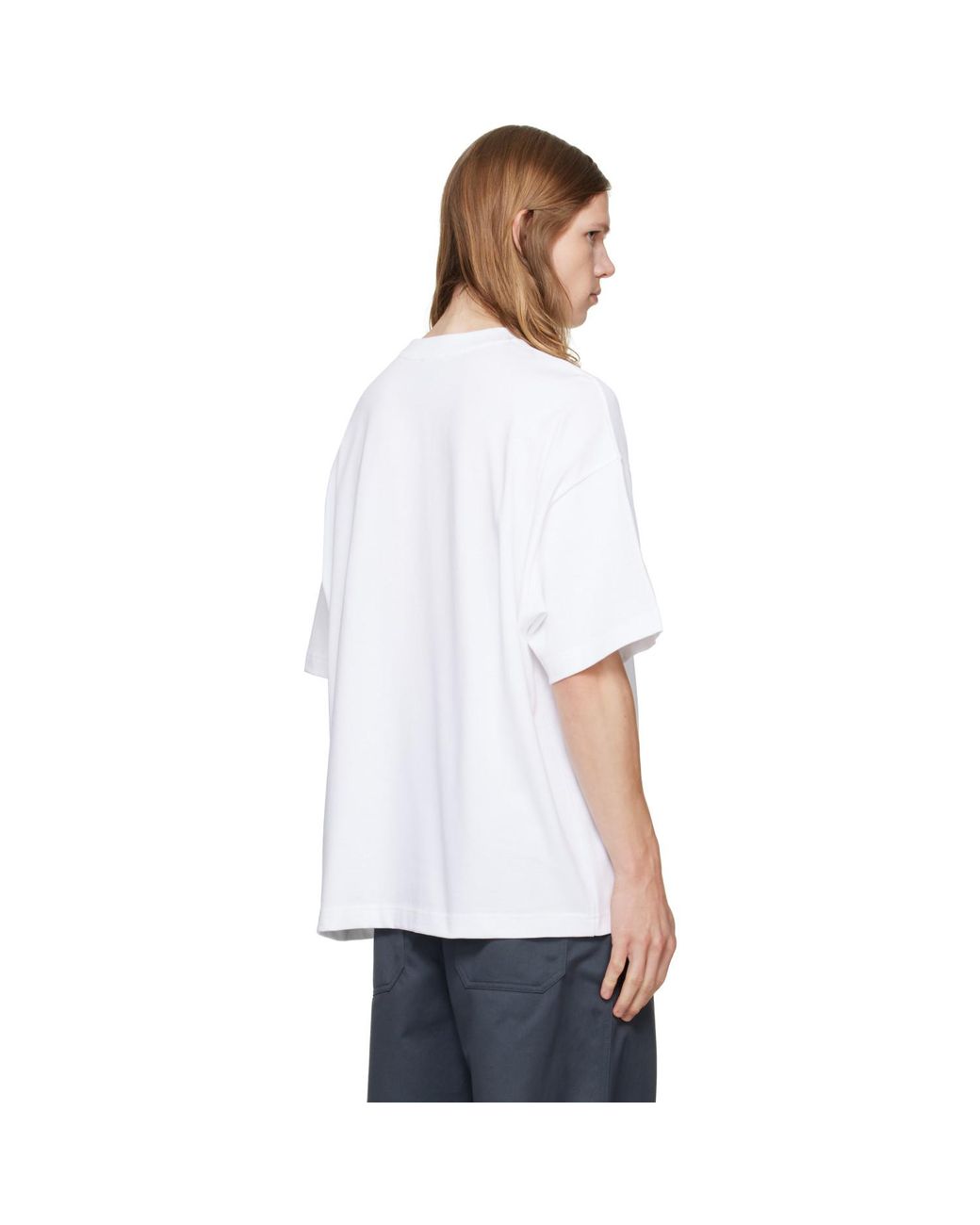 Casablanca White Casa Racing Oversized Short Sleeve T‑Shirt for men