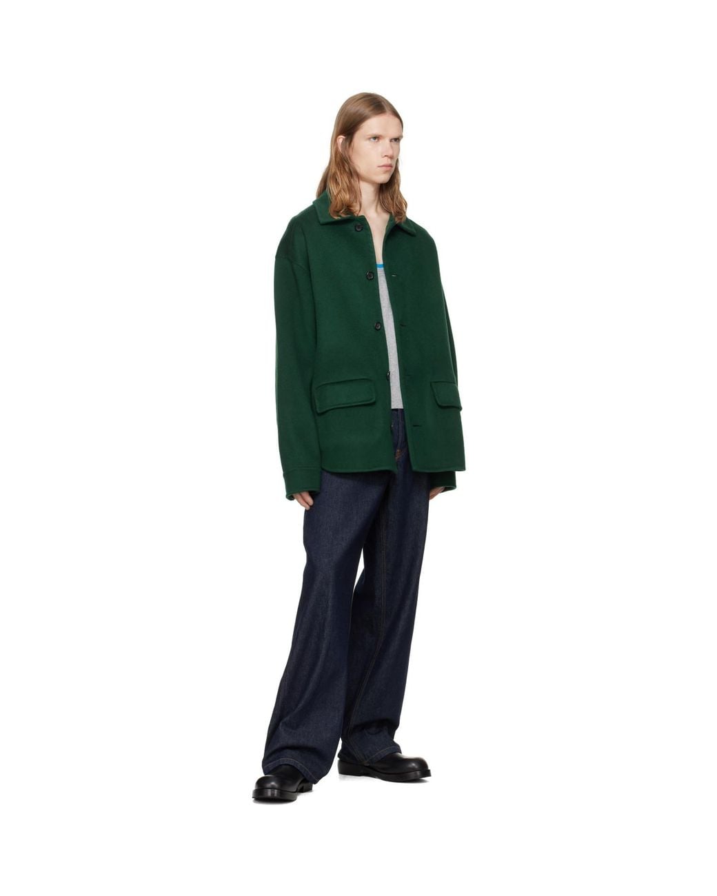 Marni Green Wool-Cashmere Jacket for men