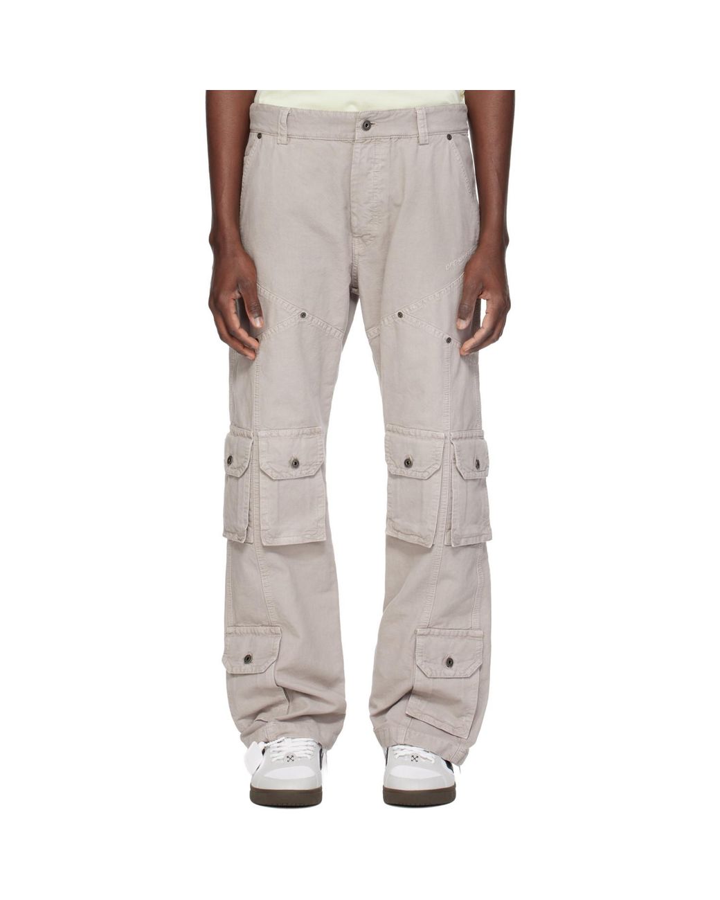 Off-White c/o Virgil Abloh Gray Garment-Dyed Multi-Pocket Relaxed Cargo Pants for men