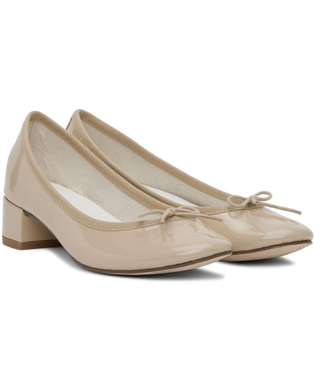 Repetto Ssense Exclusive Beige Camille Ballerina Heels in Black | Lyst