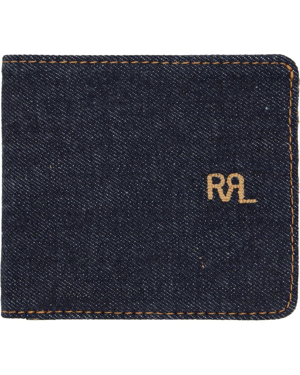 RRL Blue Denim Billfold Wallet for men