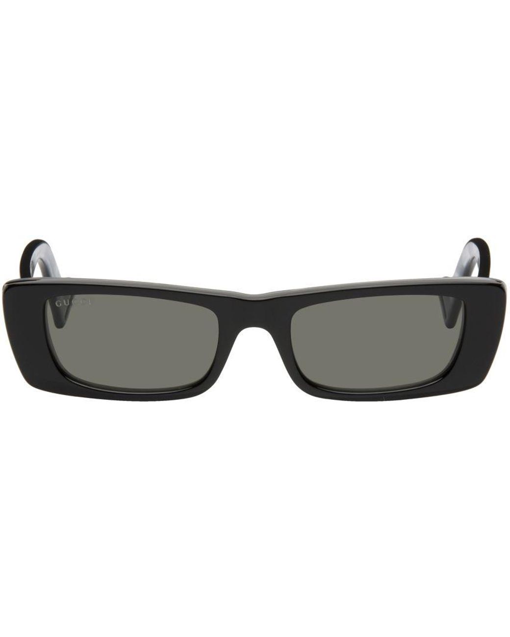 Gucci Black Rectangular Sunglasses for Men Lyst