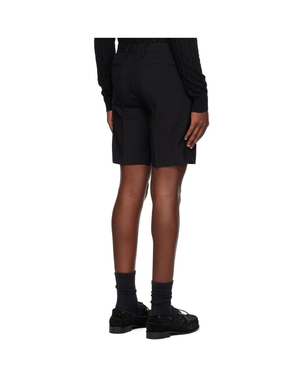 Dries Van Noten Black Creased Shorts for men