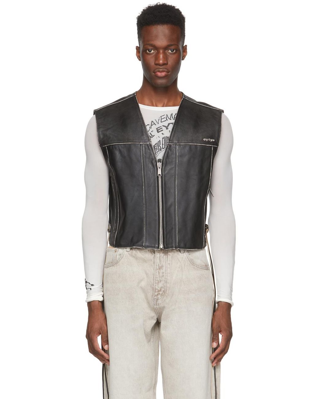 Eytys Black Leather Harper Vest for Men | Lyst