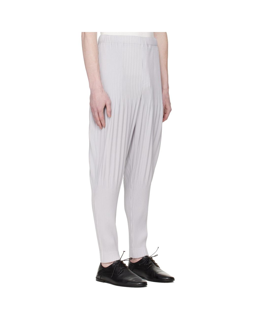 Homme Plissé Issey Miyake White Monthly Colors February Trousers for men