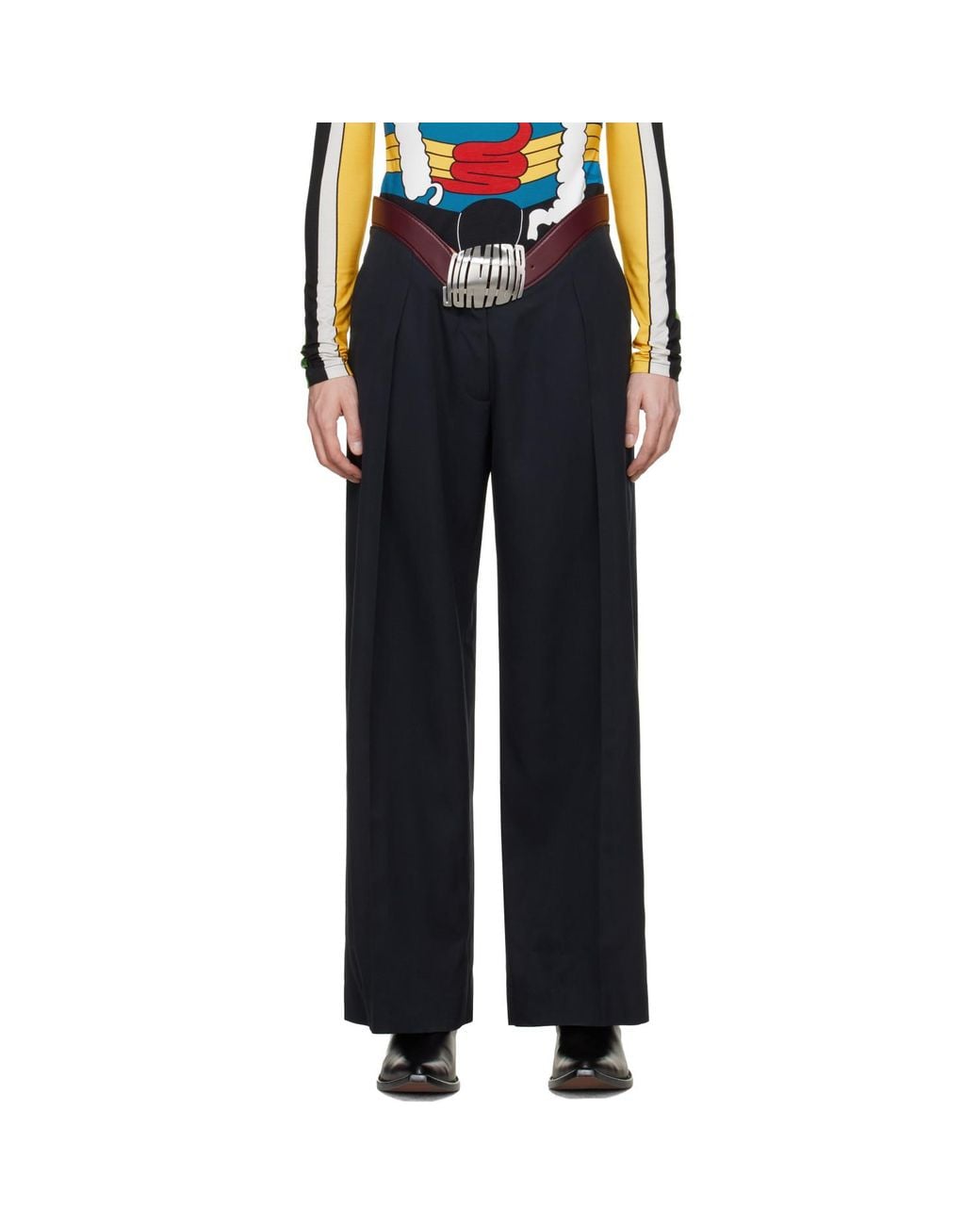 Jean Paul Gaultier Black 'The Curved Suit' Trousers for men