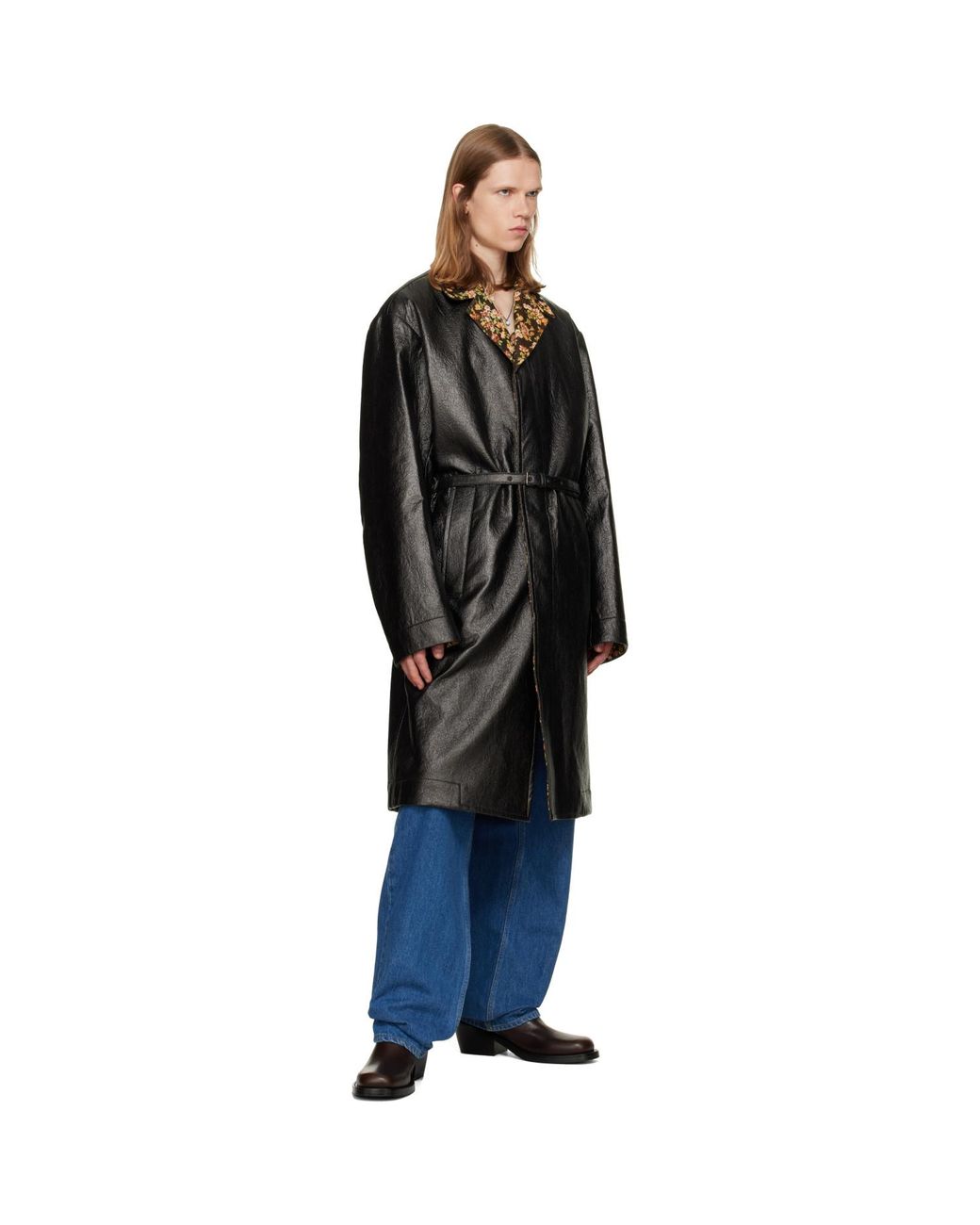 Dries Van Noten Brown High Leather Boots for men