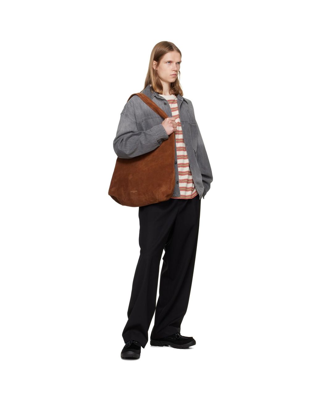 Wooyoungmi Brown Suede Tote for men