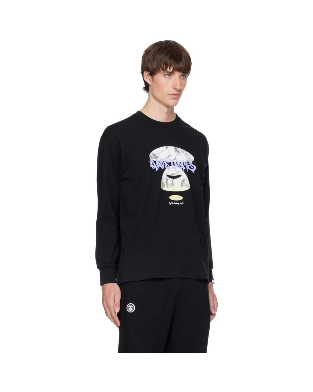 Aape By A Bathing Ape Black Main Skate Long T-Shirt for men