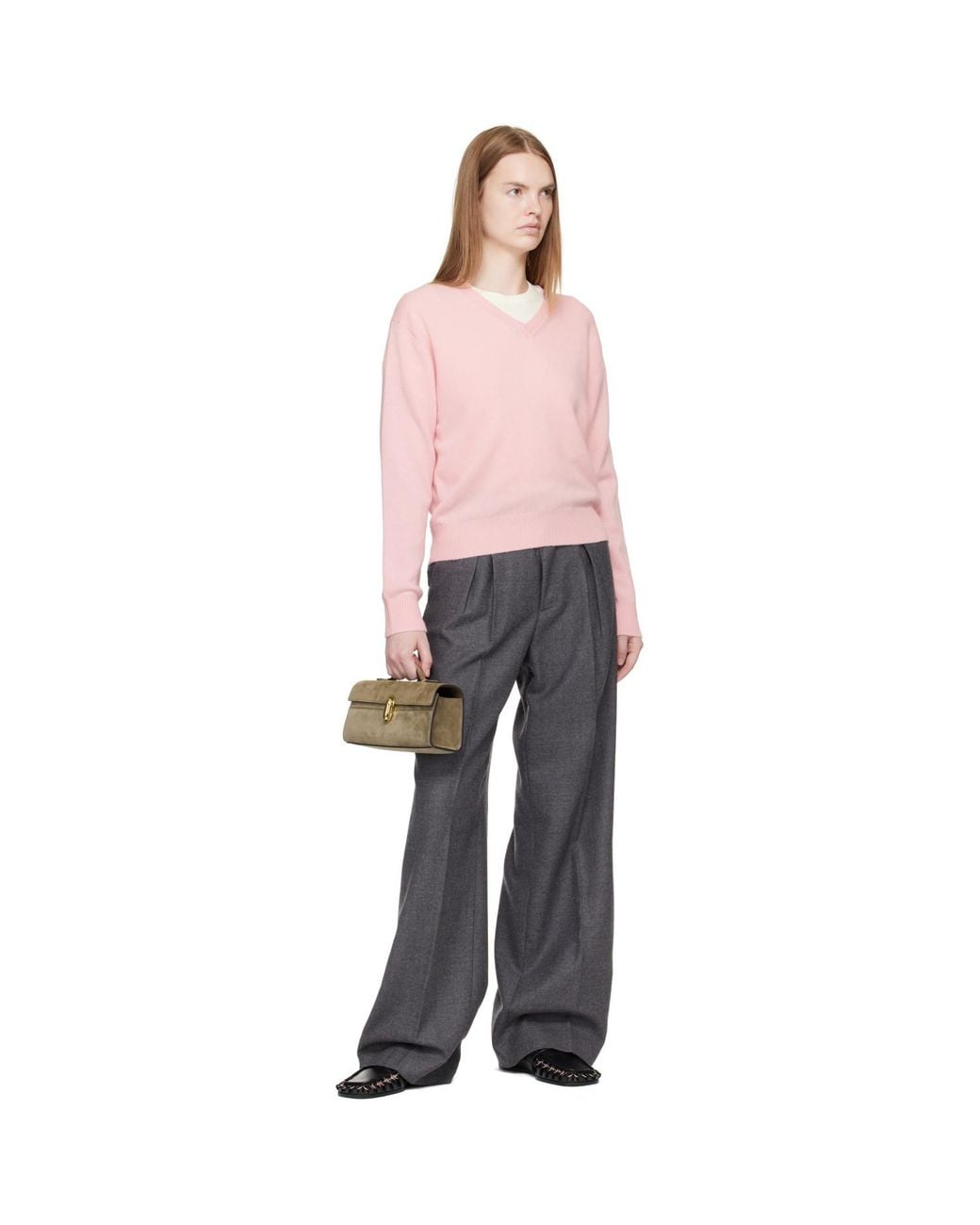 SAVETTE Black Taupe Slim Symmetry Pochette Bag