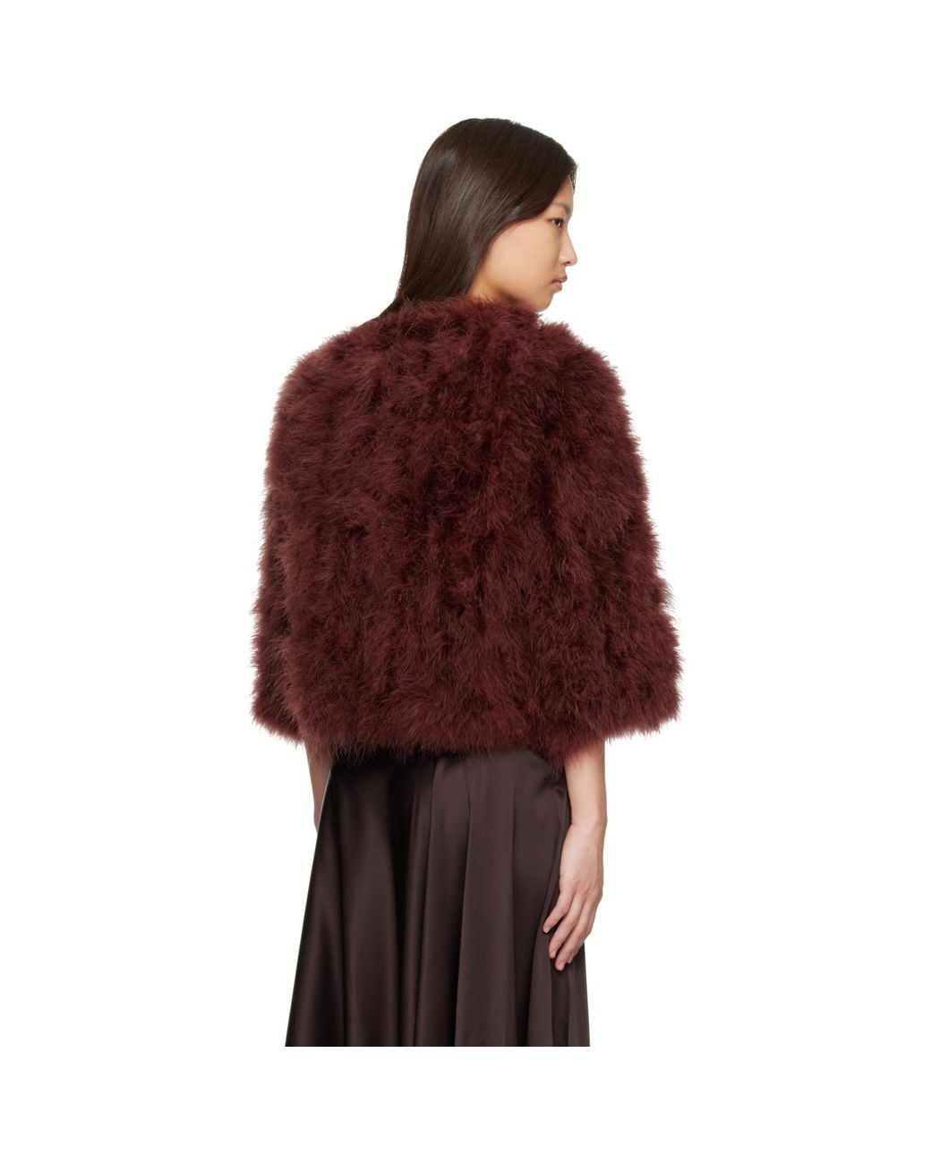 Yves Salomon Red Feather Jacket