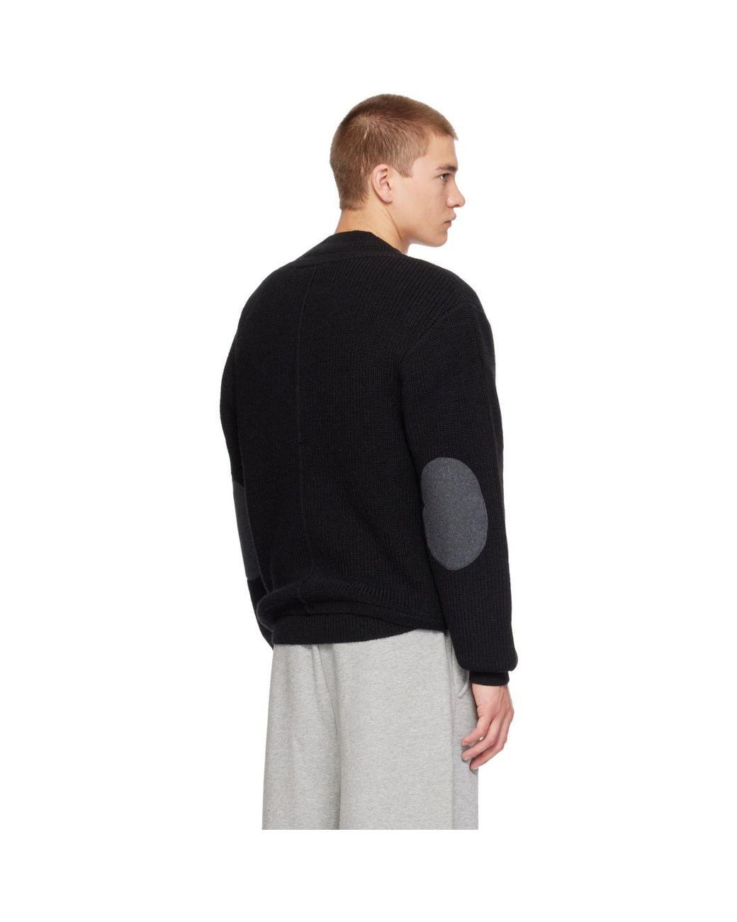 Entire studios Black Knit V-Neck Sweater for men