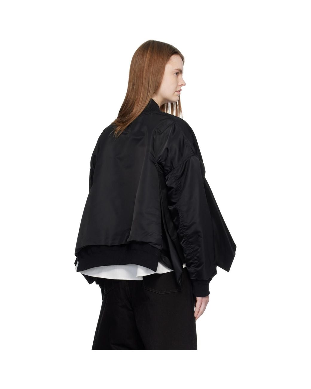Sacai Black Nylon Twill Bomber Jacket