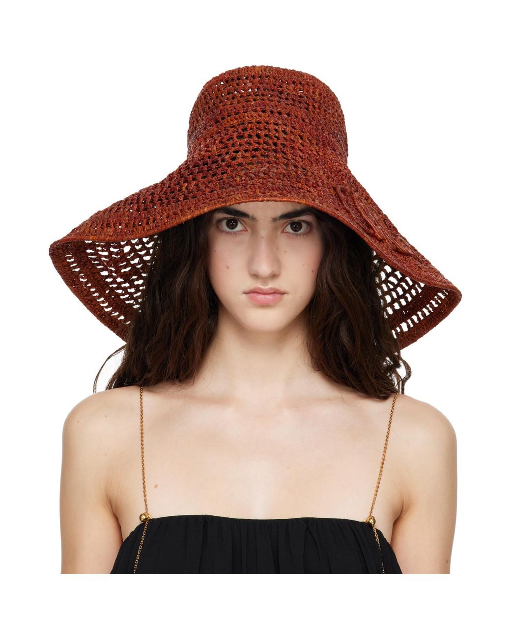 Chloé Brown 'the Raffia Capeline' Beach Hat