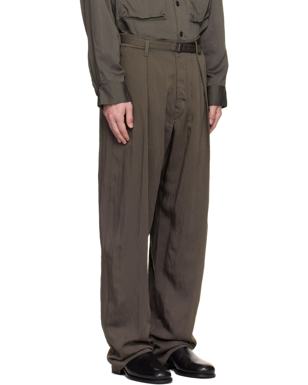 【関税込み】LEMAIRE ブラウン Volume ベルト トラウザーズ LEMAIRE Braided Belt | Brown | FARFETCH