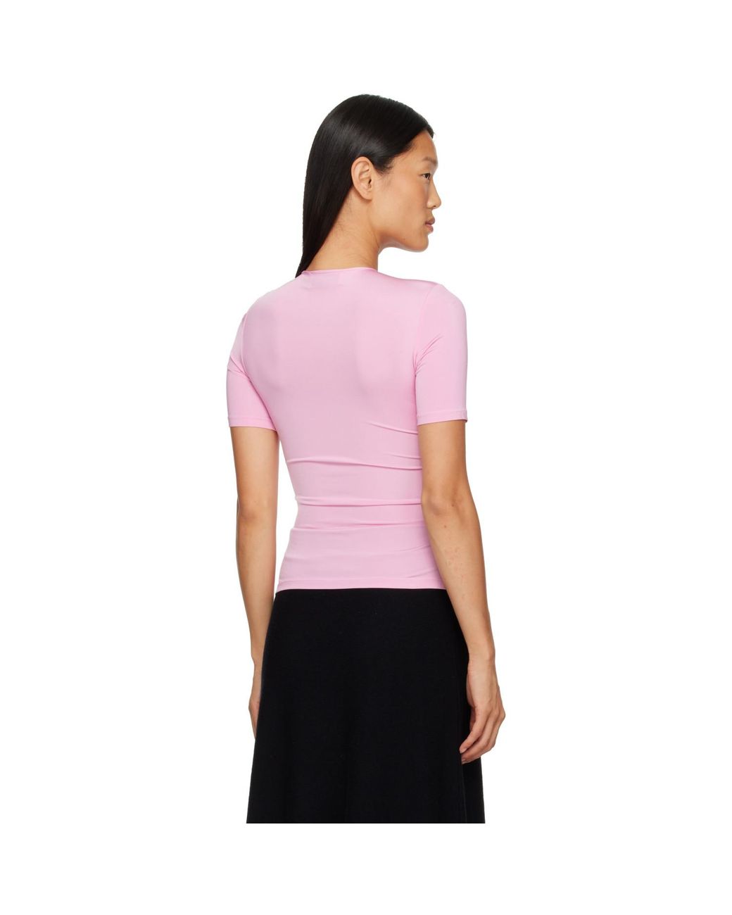 MARINE SERRE Moon Gathered Short Sleeve Top