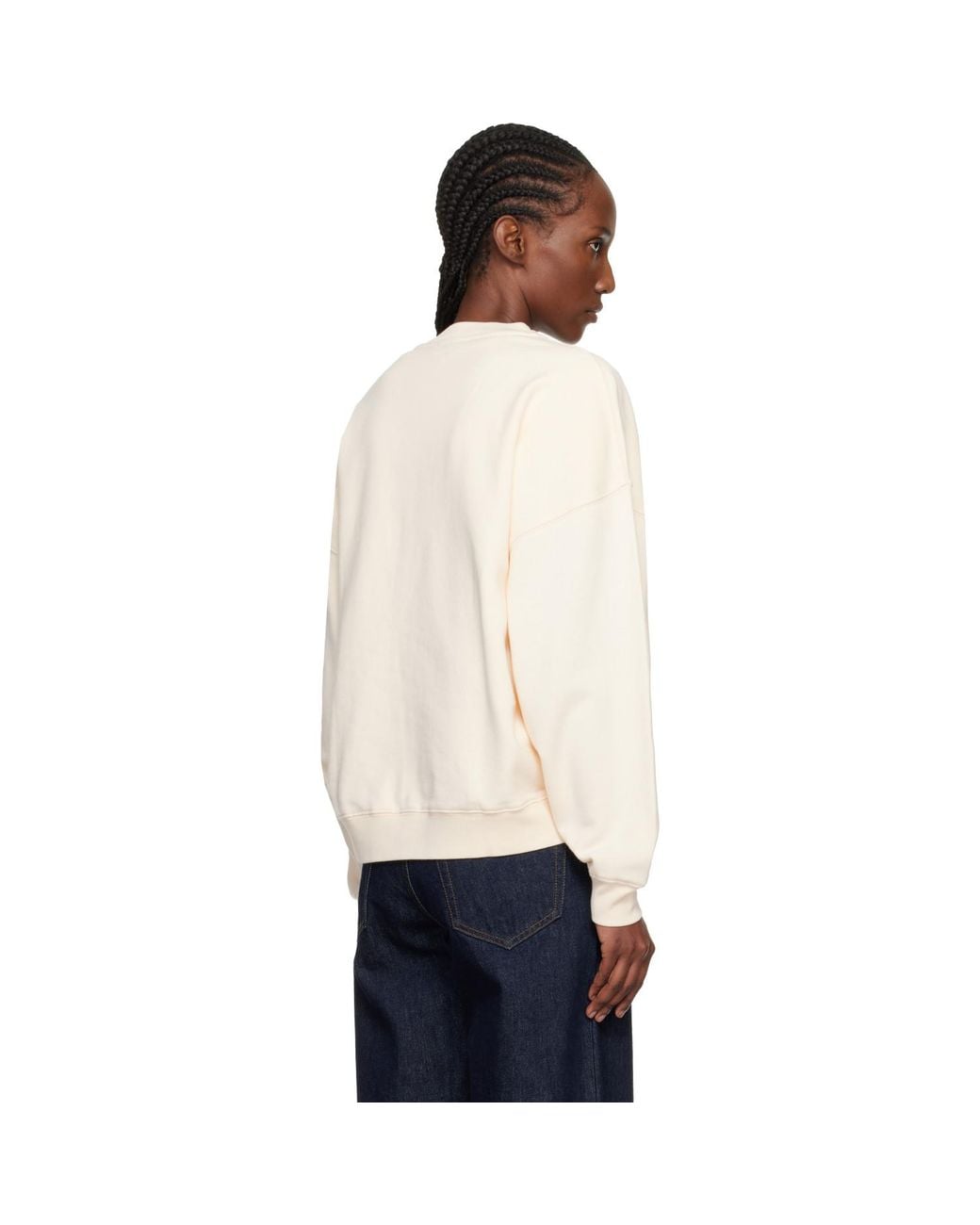 Anine Bing White Off- Miles Collegiate Sweatshirt