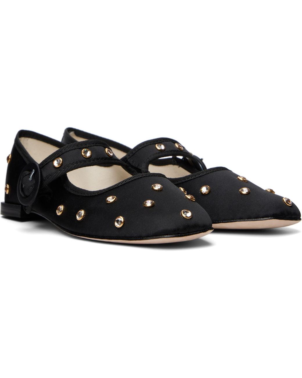Repetto Black Georgia Mary Jane Square-Toe Ballerina Flats