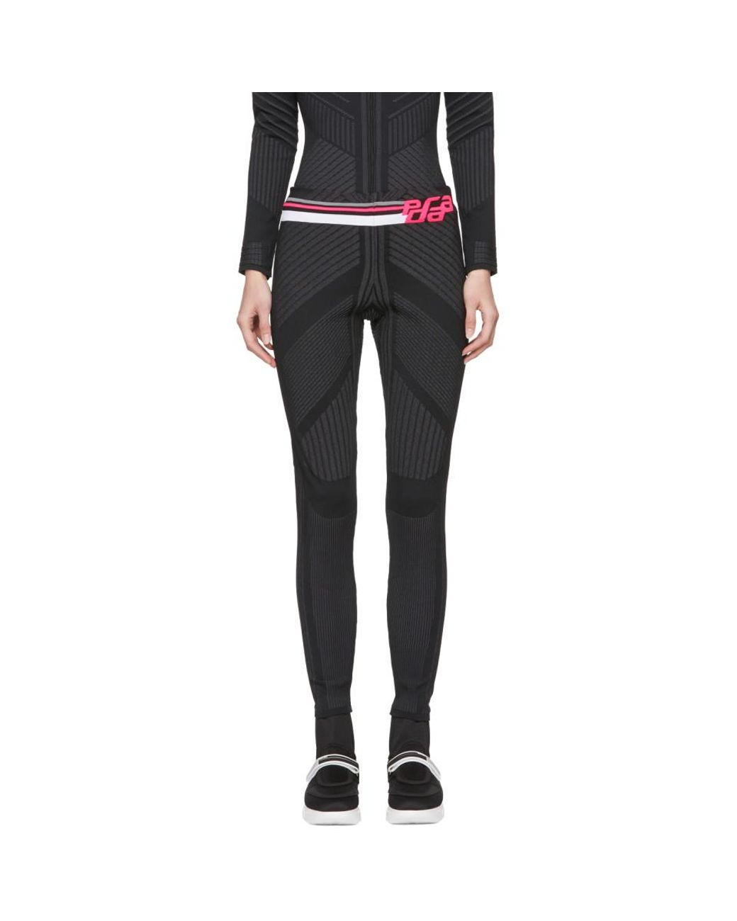 Prada Black And Pink Logo Leggings | Lyst