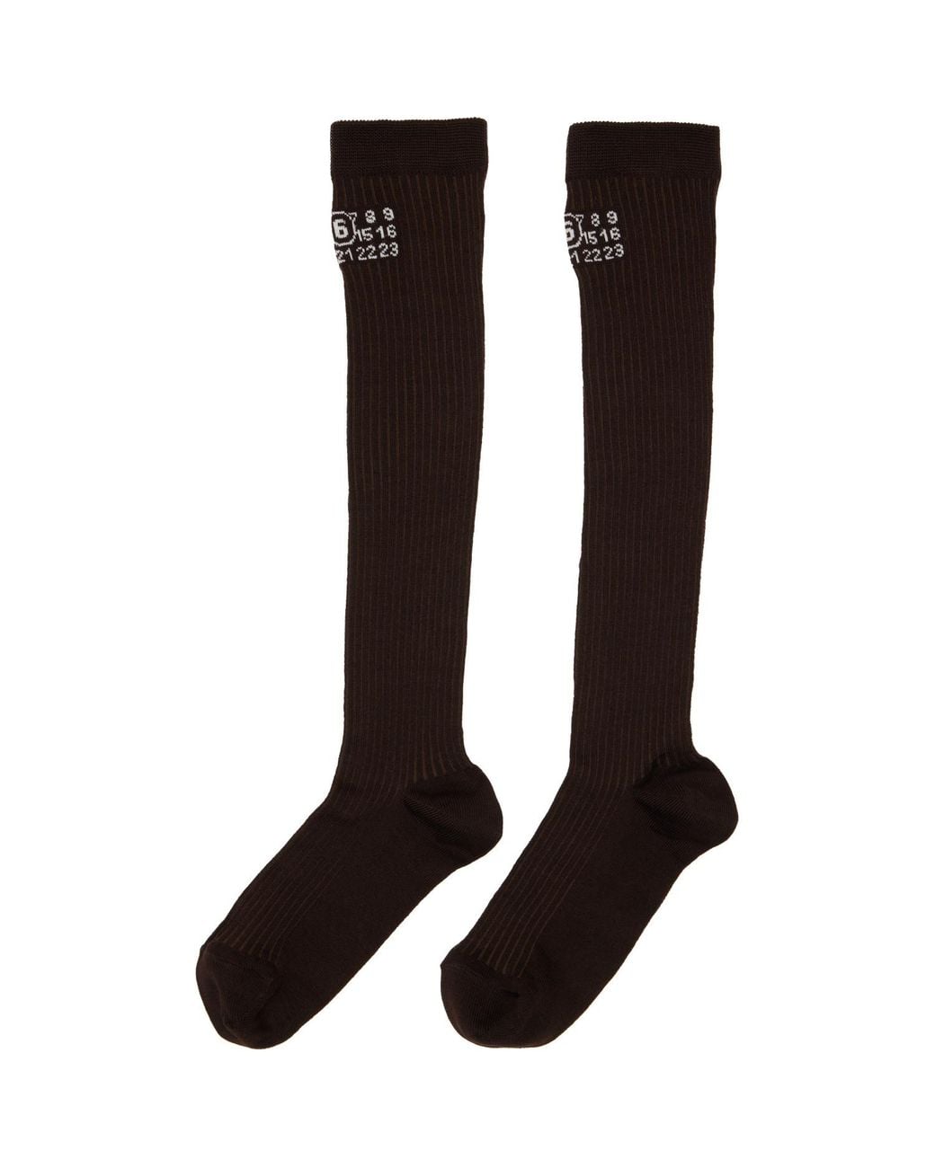 MM6 by Maison Margiela Black Knee-High Socks