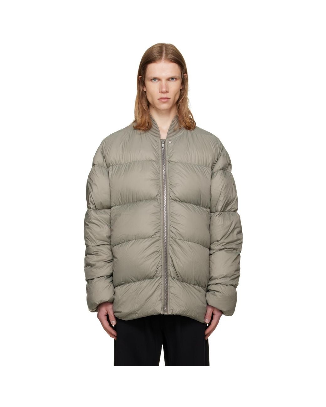 Rick Owens Gray Tower Classic Down Flight Jacket for men
