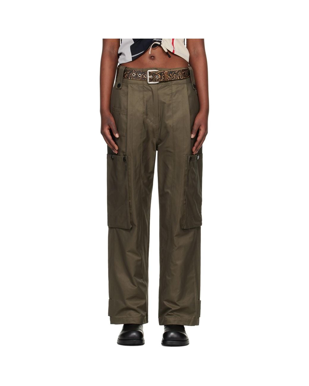 ANDERSSON BELL Black Khaki Utility Cargo Pants