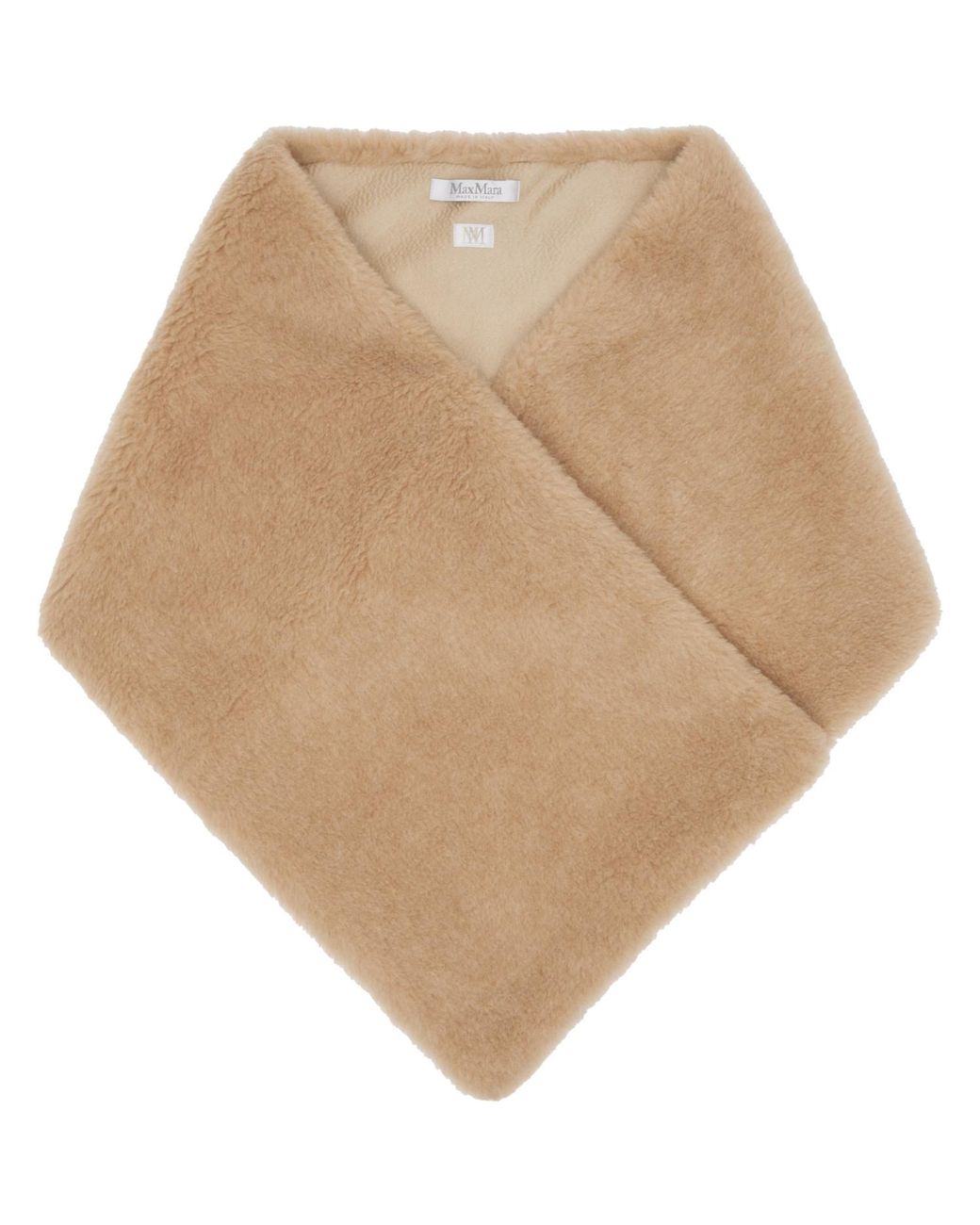 Max Mara Natural Alpaca & Cashmere Teddy Stole Scarf