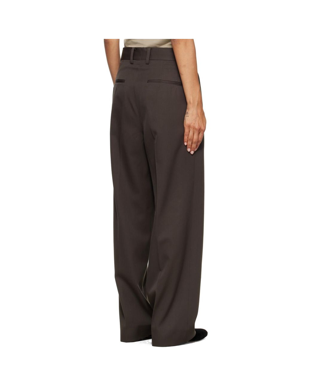 Ssstein Brown Straight Trousers