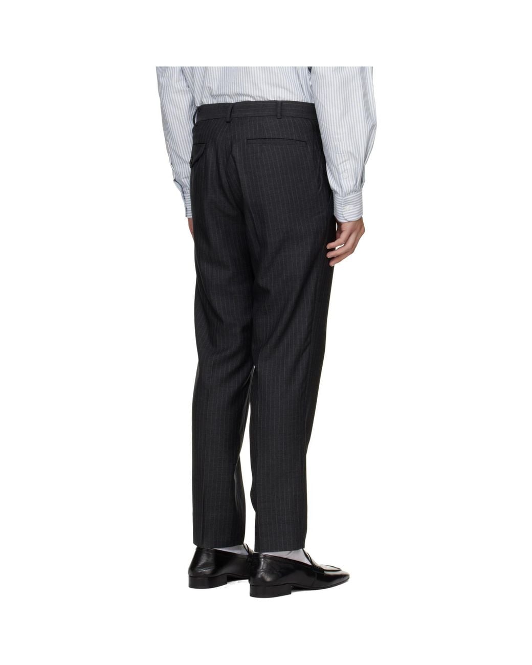 Comme des Garçons Black Wool Cashmere Pinstripe Trousers for men