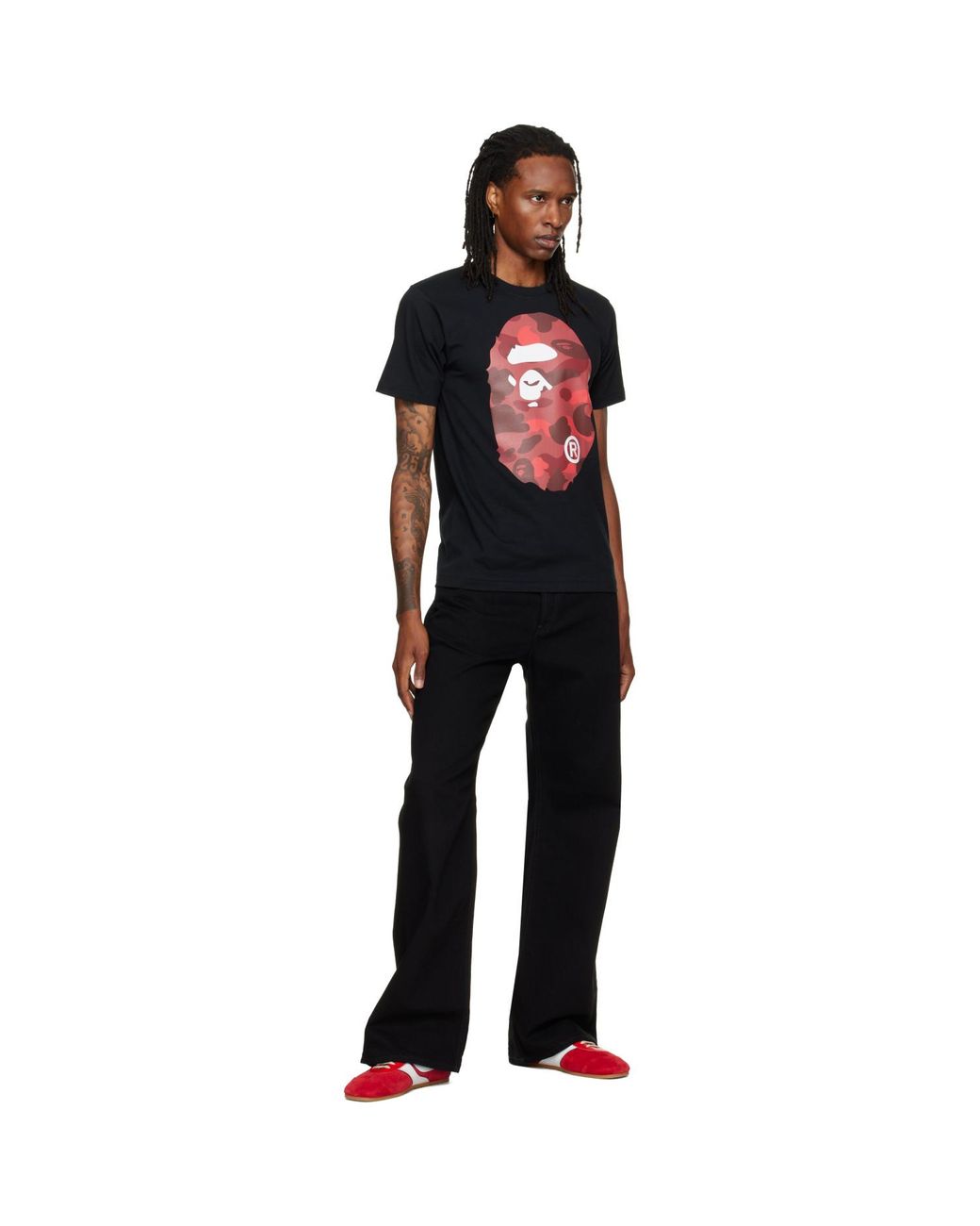 A Bathing Ape Black Color Camo Big Ape Head T-Shirt for men