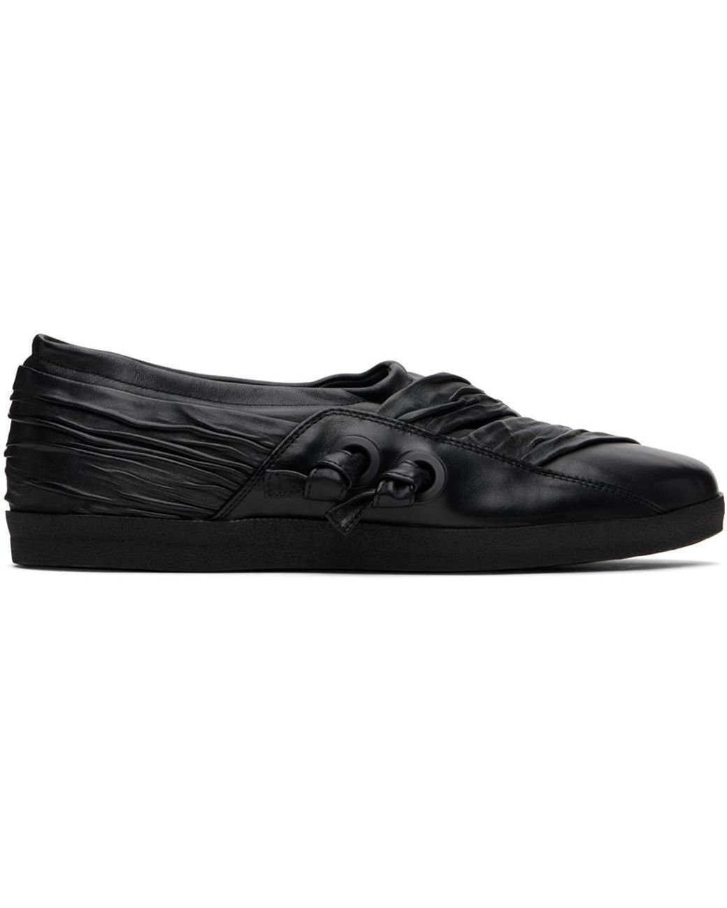 Kiko Kostadinov Black Wrinkled Slip-on Loafers for Men | Lyst