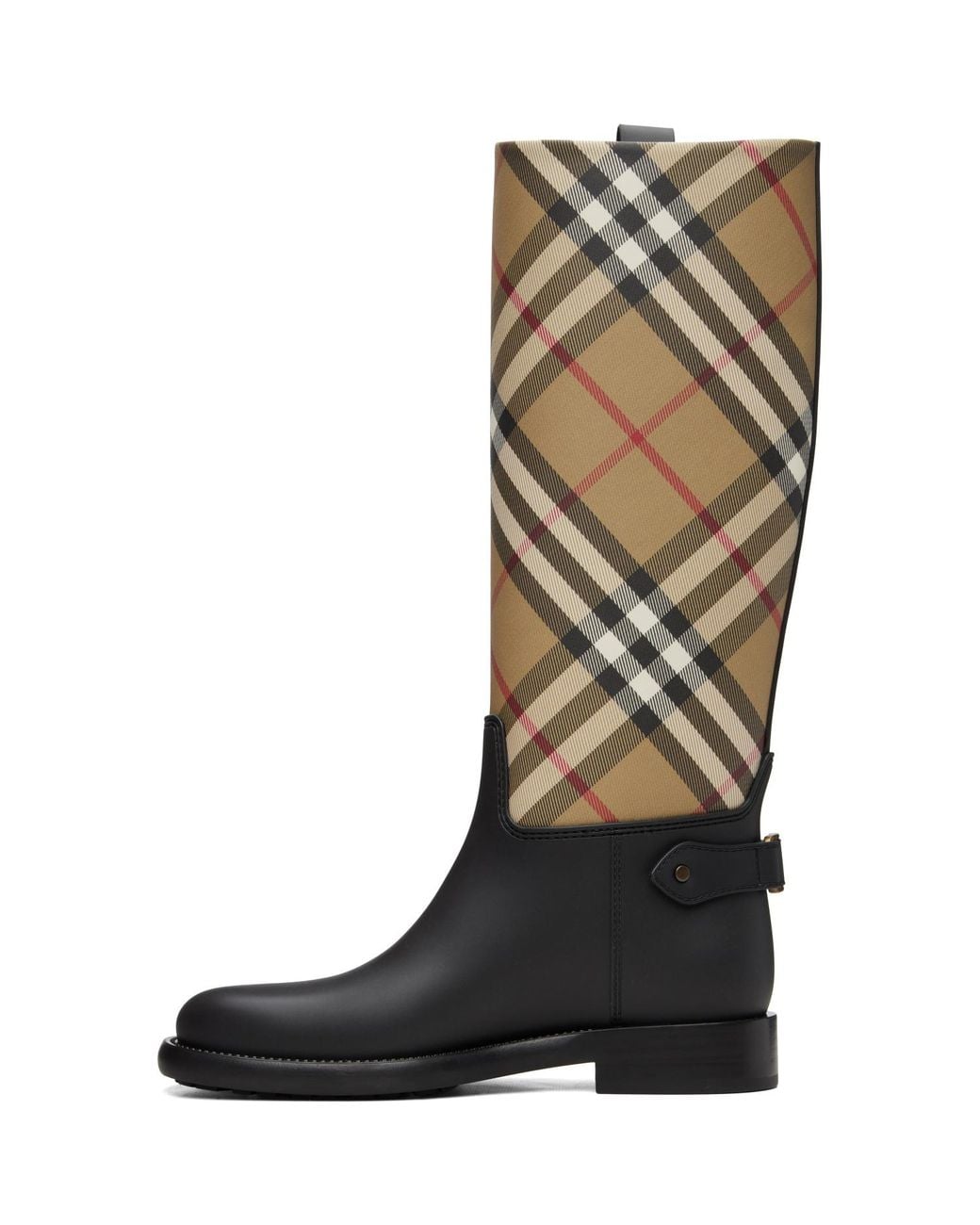 Burberry Black Check Cavalier Outdoor Boots