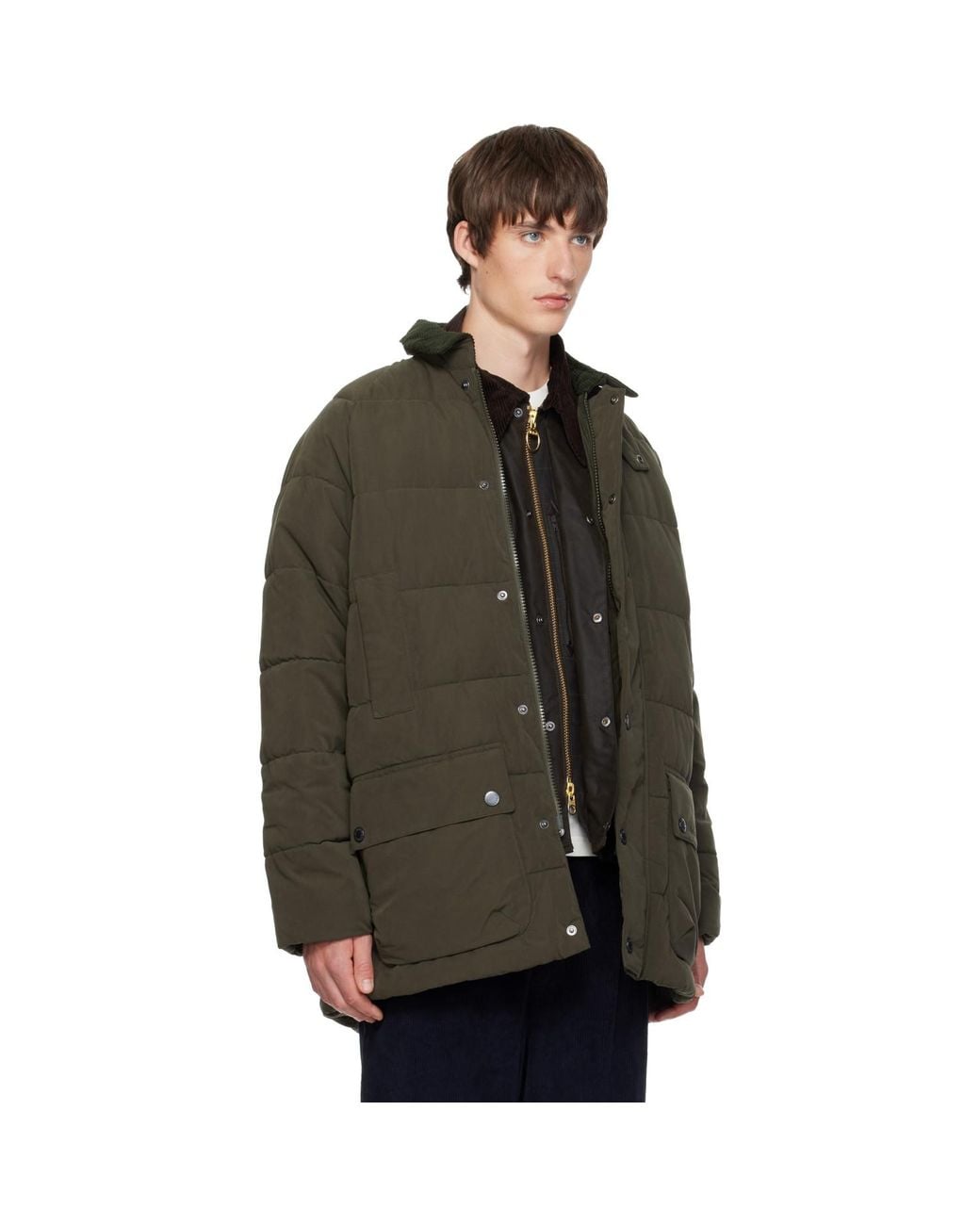 Barbour Brown Khaki Beaufort Puffer Jacket for men
