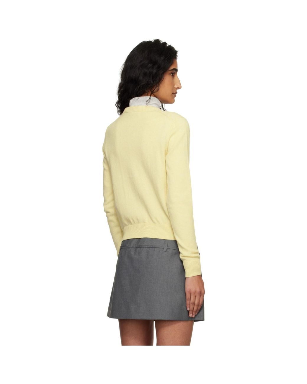 DUNST Orange Essential Crewneck Knit Cardigan