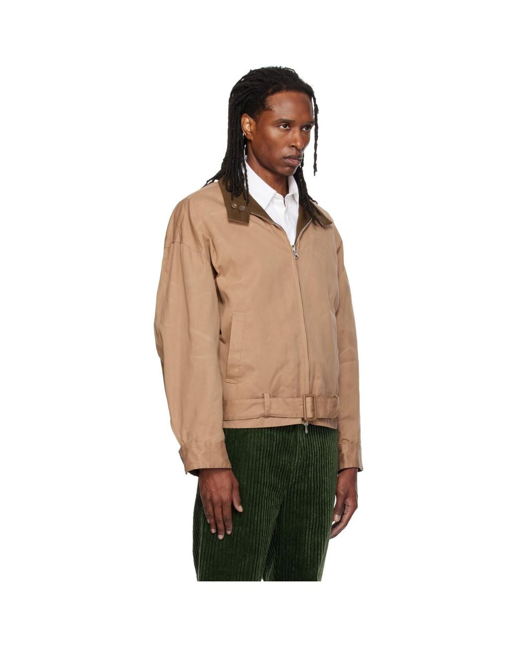 SOSHIOTSUKI Green Paraffin Reversible Blouson Jacket for men