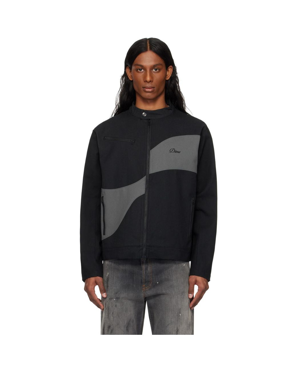 Dime Black Moto Jacket for men