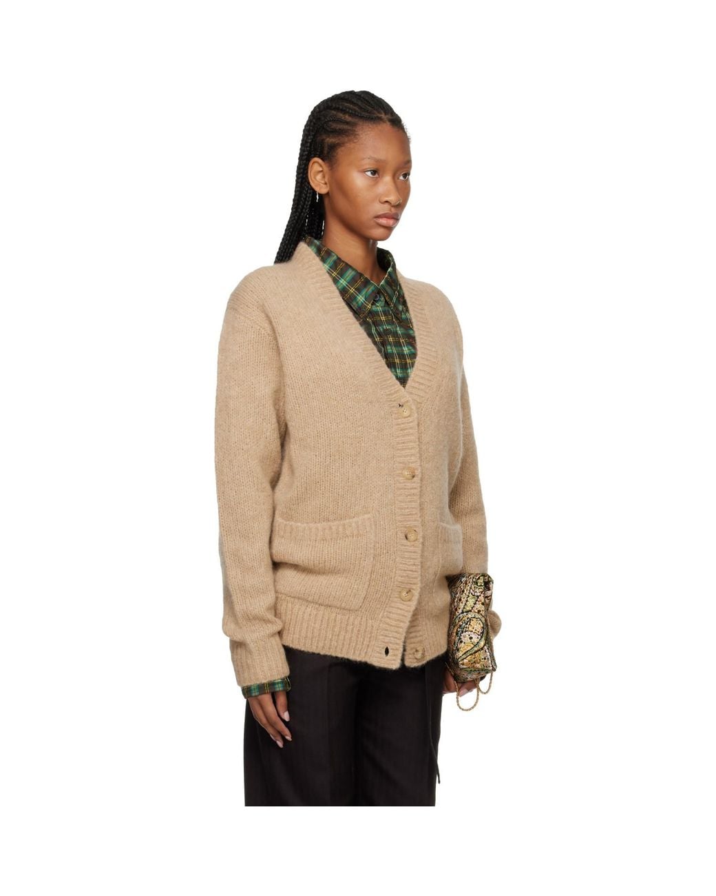 Dries Van Noten Natural Alpaca Cardigan