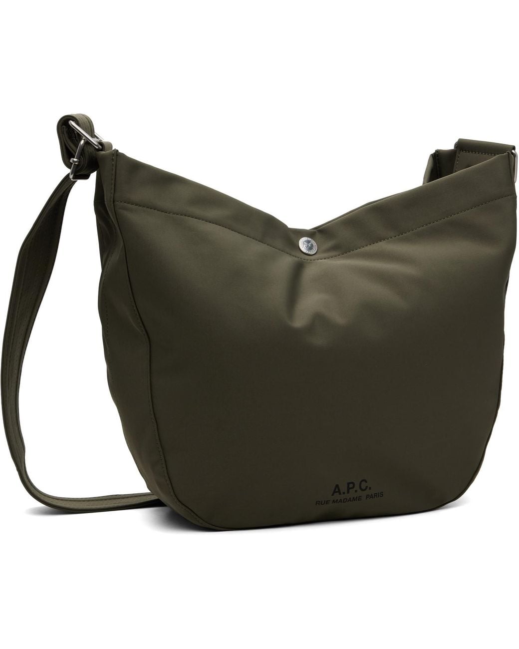 A.P.C. Green Khaki Journal Satchel Bag